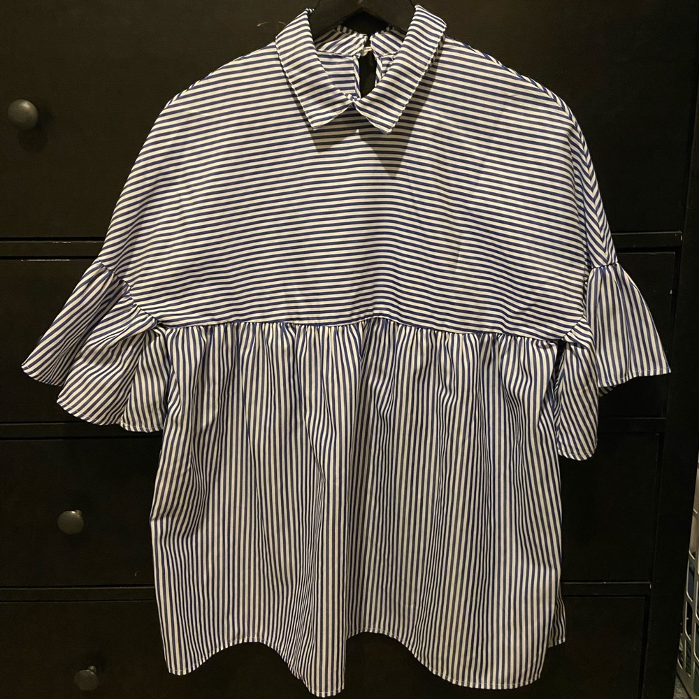 Madewell Striped Babydoll Top - XS